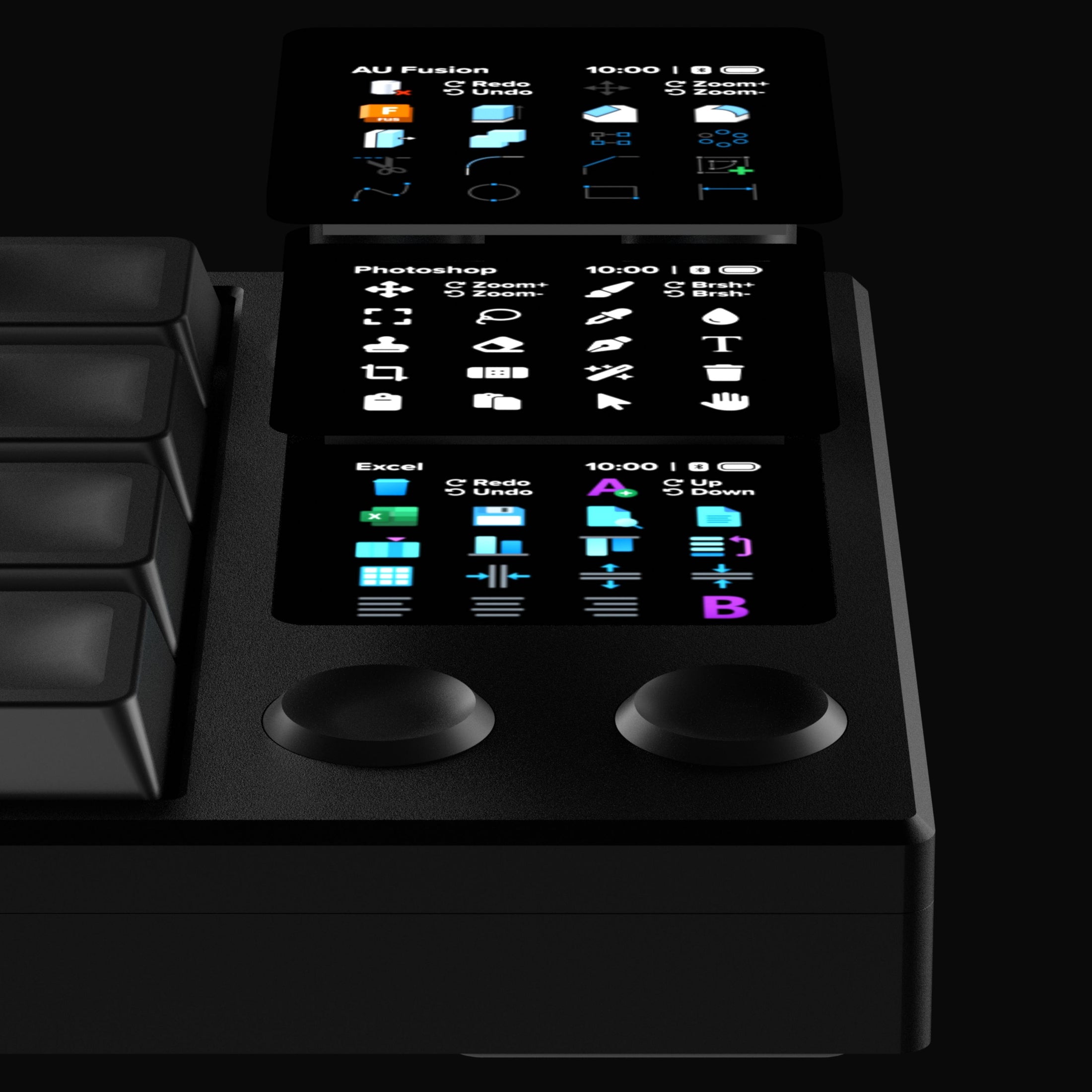 Macro pad with three widgets