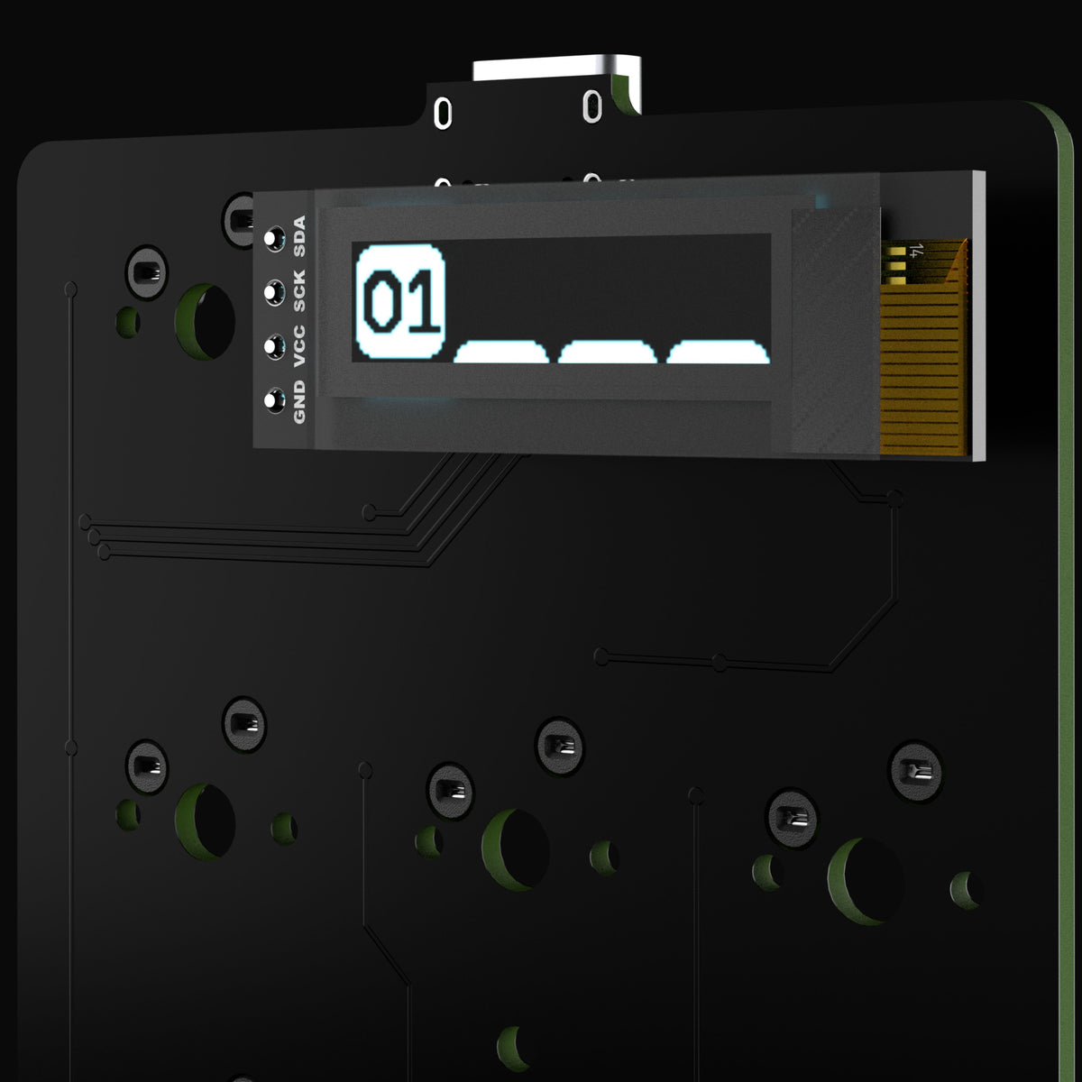 Macro pad PCB with OLED display